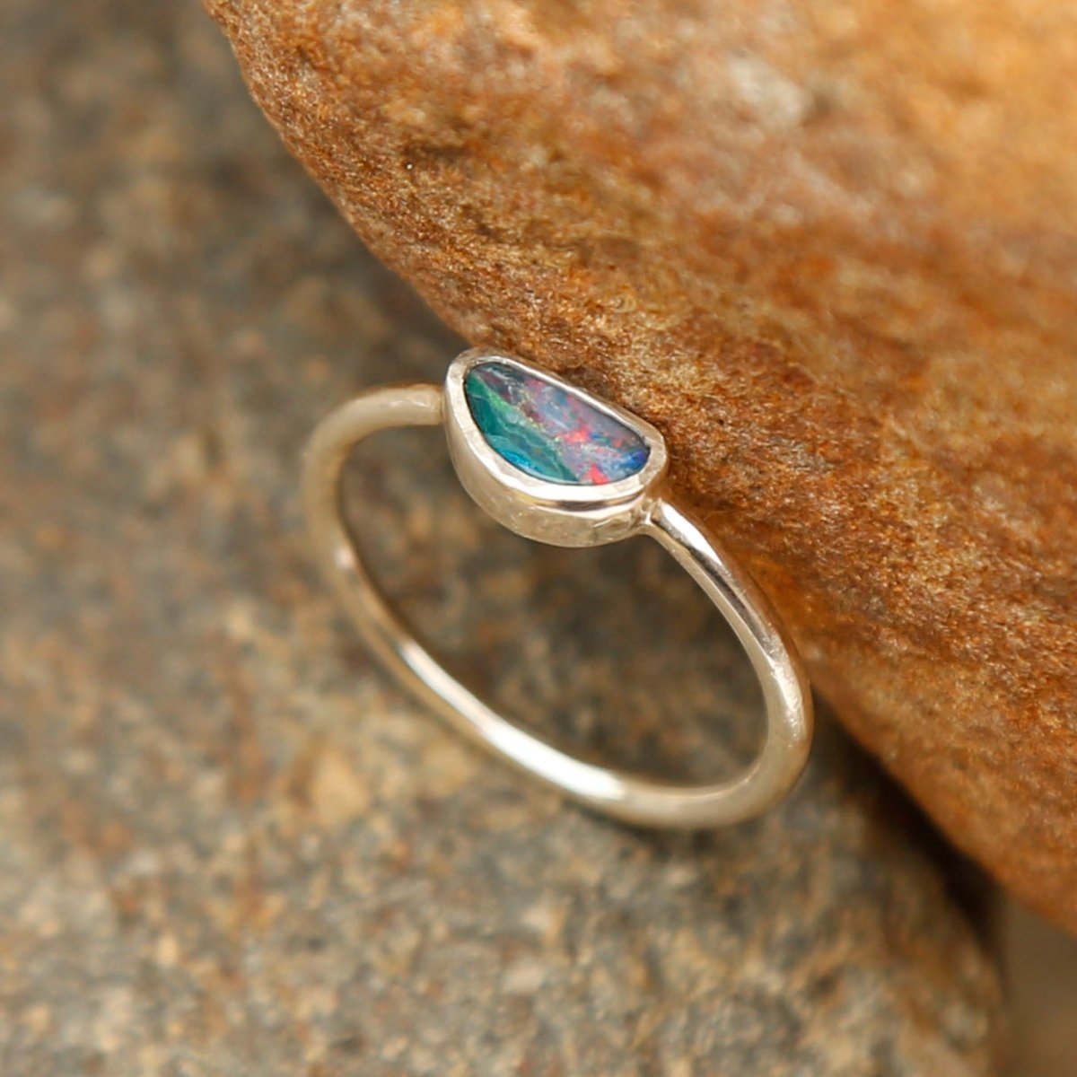 handmade Opal Ring in Sterling Silver