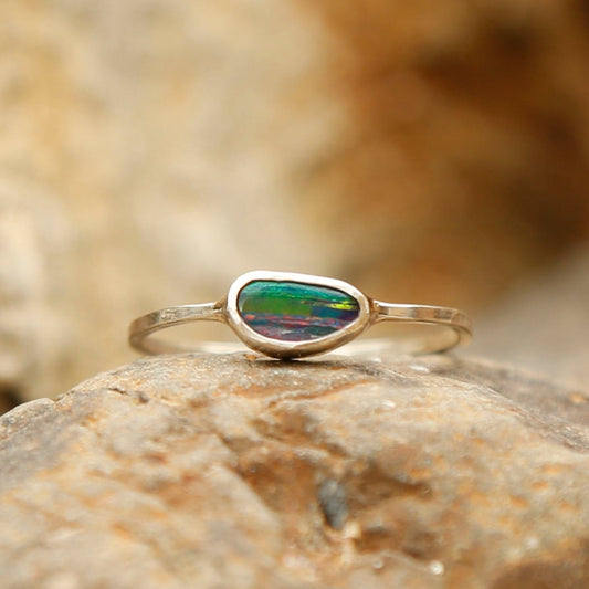 opal stripes - handmade opal ring