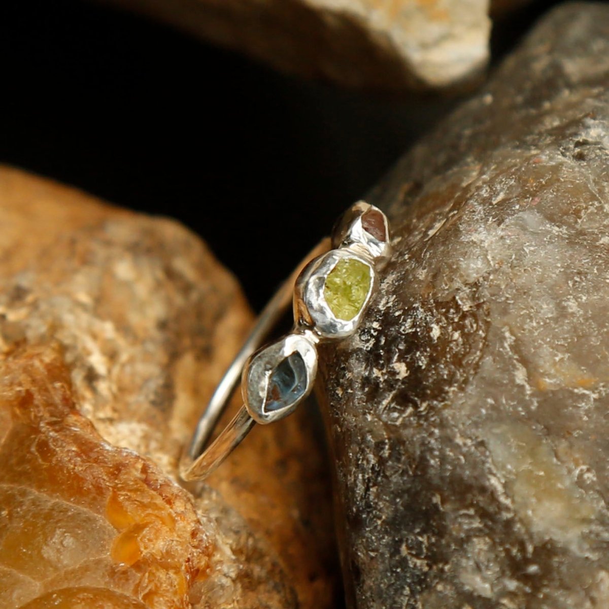 triptych ring in sterling silver