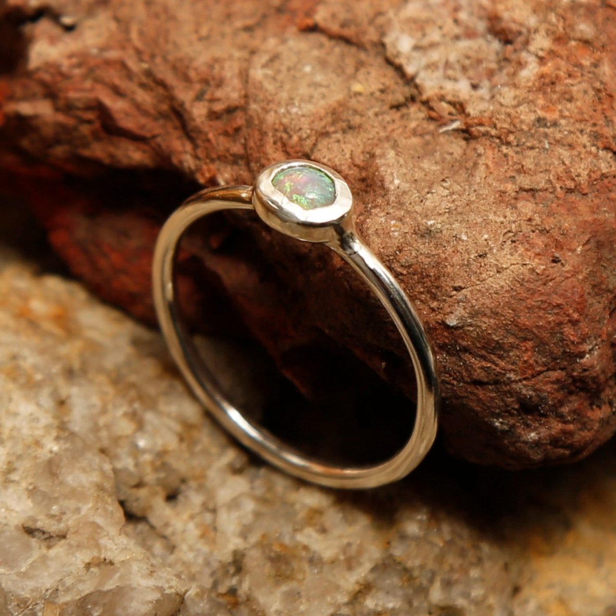 handmade opal ring small