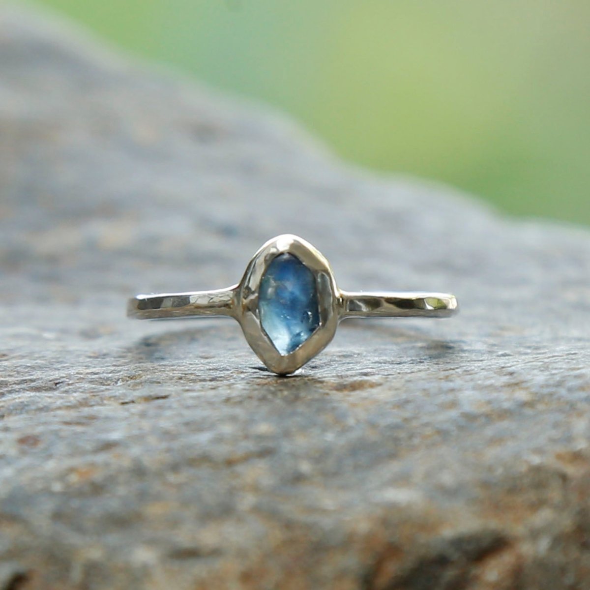 handmade sapphire ring sterling silver