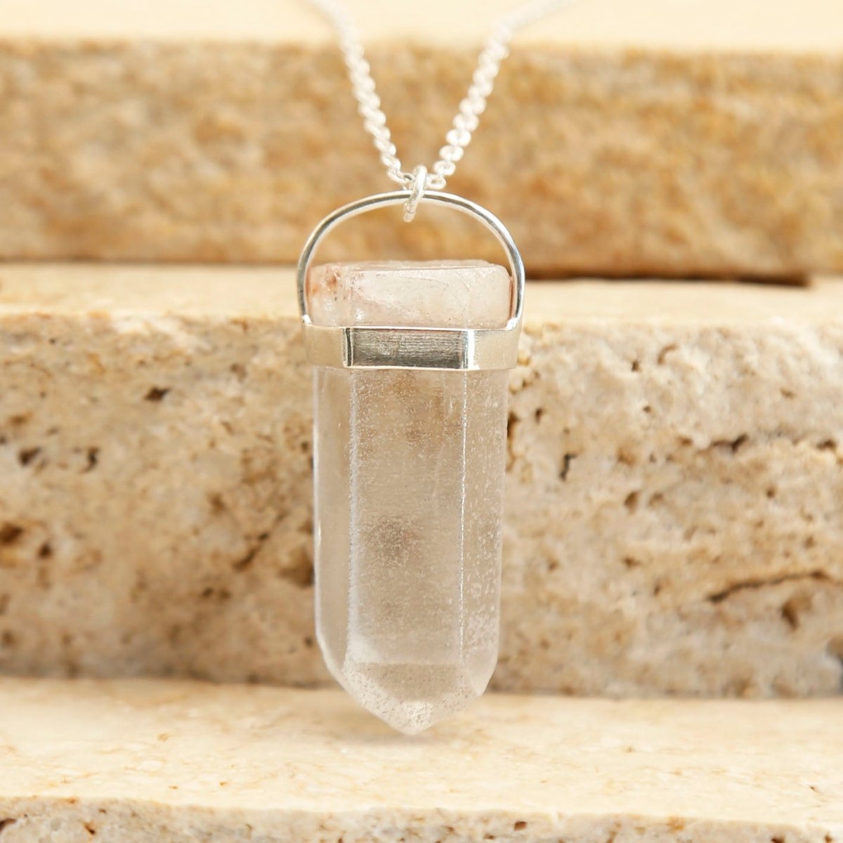 quartz crystal amulet pendant