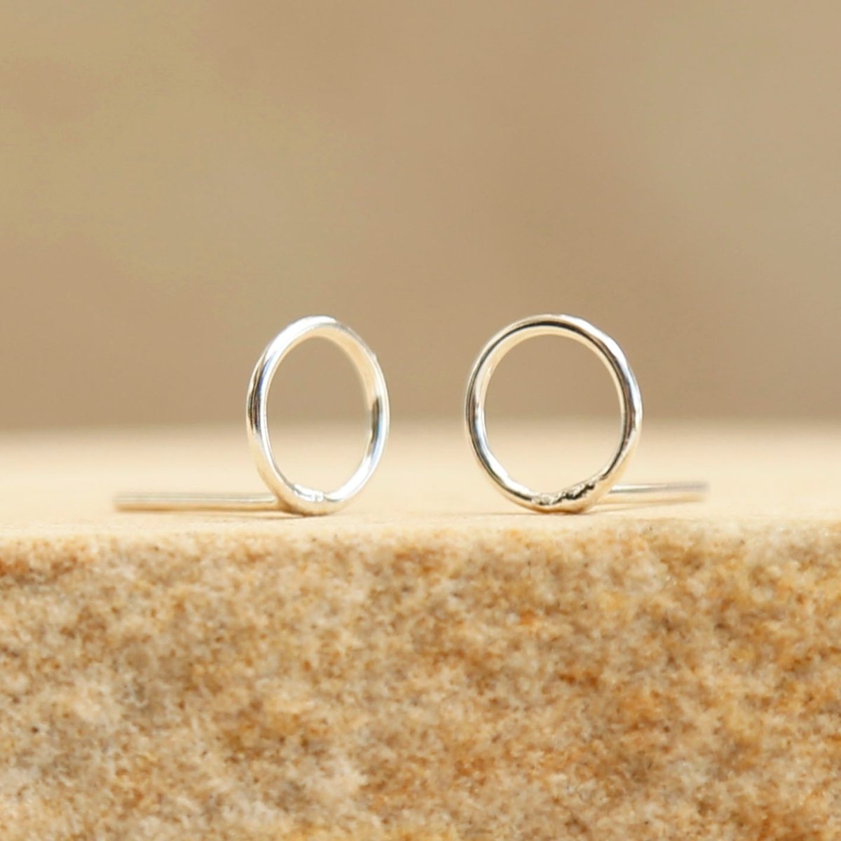 round sterling silver circle studs