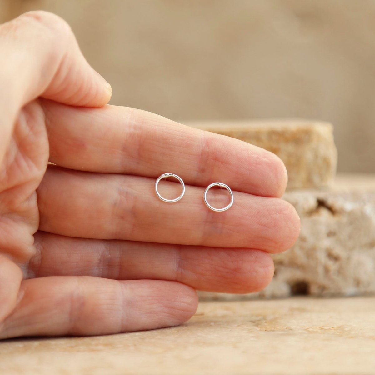 simple sterling silver circle studs