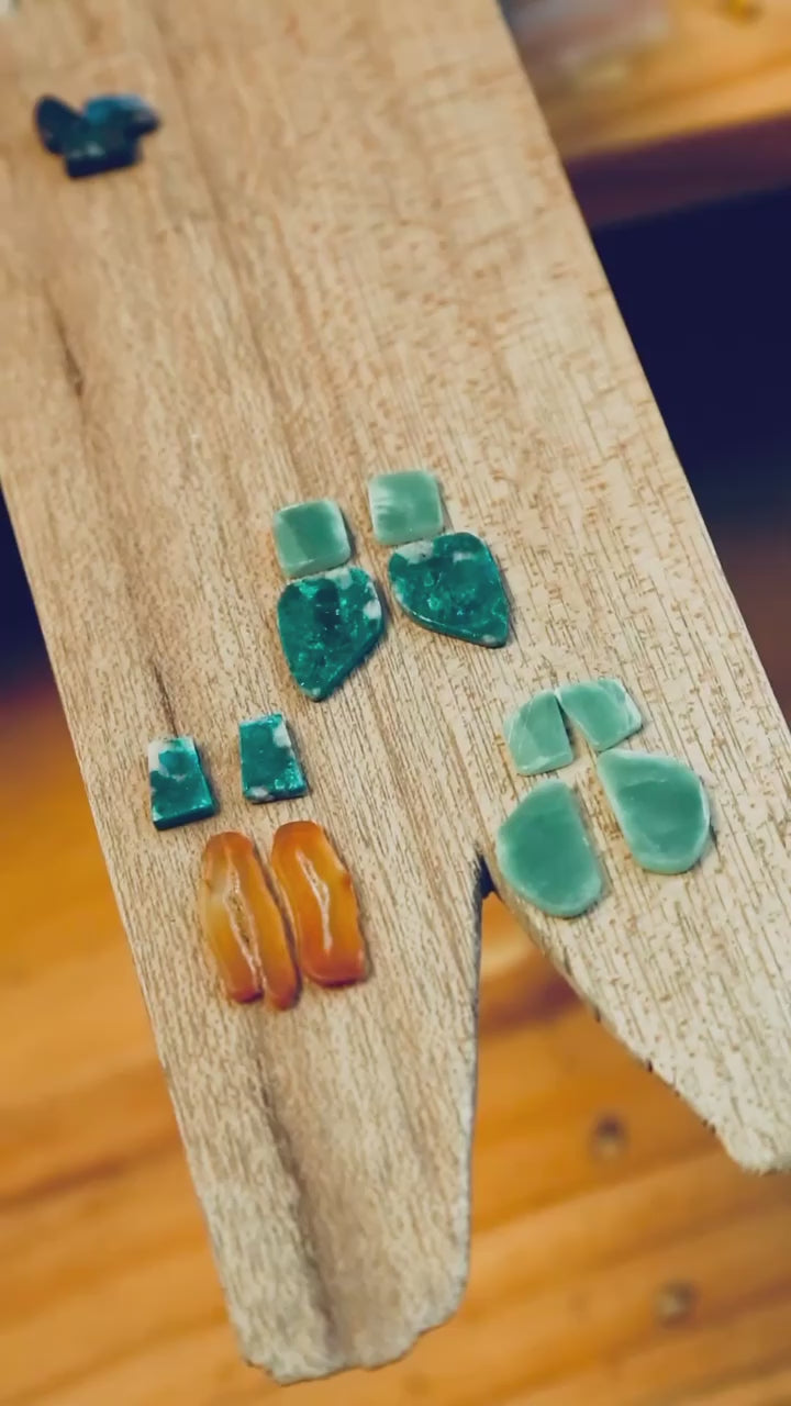 making handmade earrings with gemstones
