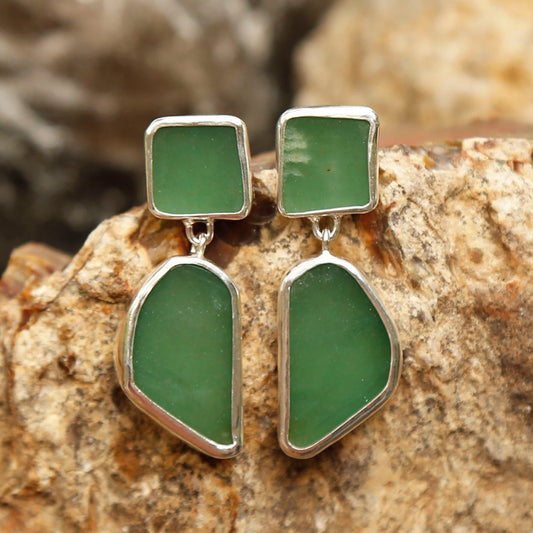 mint leaf earrings