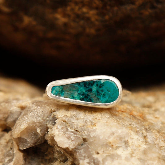 Chrysocolla ring in sterling silver